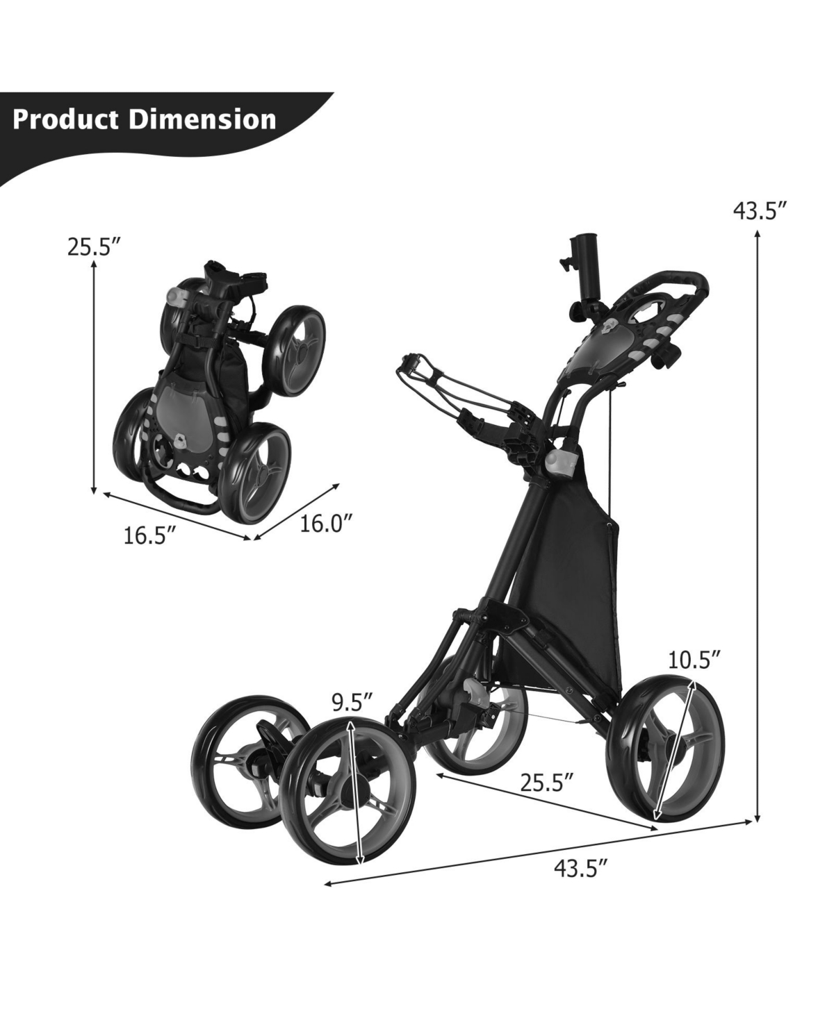 Givimo Golf Push Pull Cart with Foot Brake