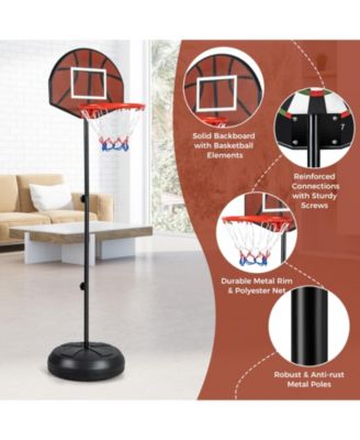 2-in-1 Height Adjustable Kids Basketball Hoop with Dart Board