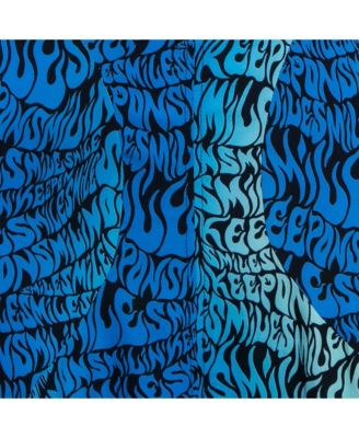 Women's Blue Printed Crepe De Chine Midi Skirt