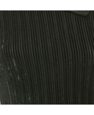 Women's Black Velvet Rib Knit Pullover