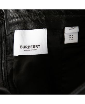 Women's Black Leather Step-Through Pencil Skirt