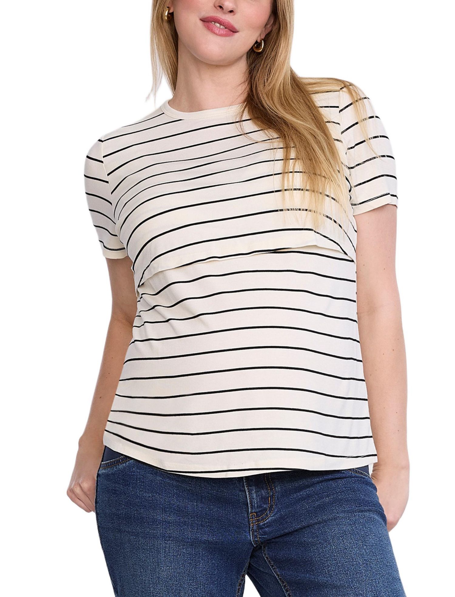 Women's Crewneck Short Sleeve Nursing Tee - Motherhood