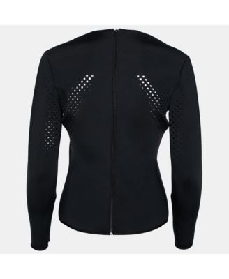 Women's Black Perforated Neoprene Piaf Top