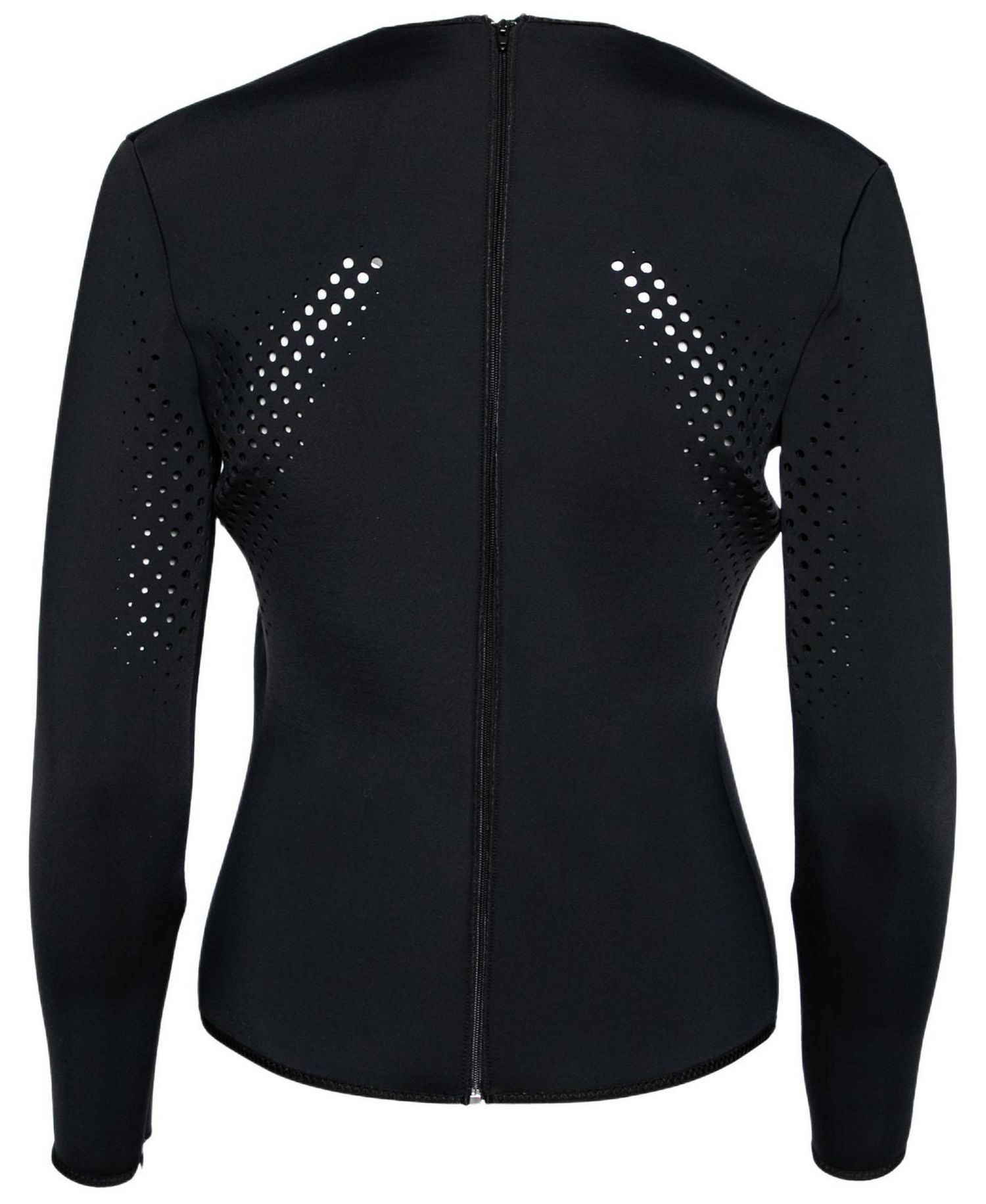 Women's Black Perforated Neoprene Piaf Top