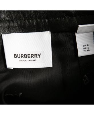 Women's Black Leather Cut Out Pencil Skirt