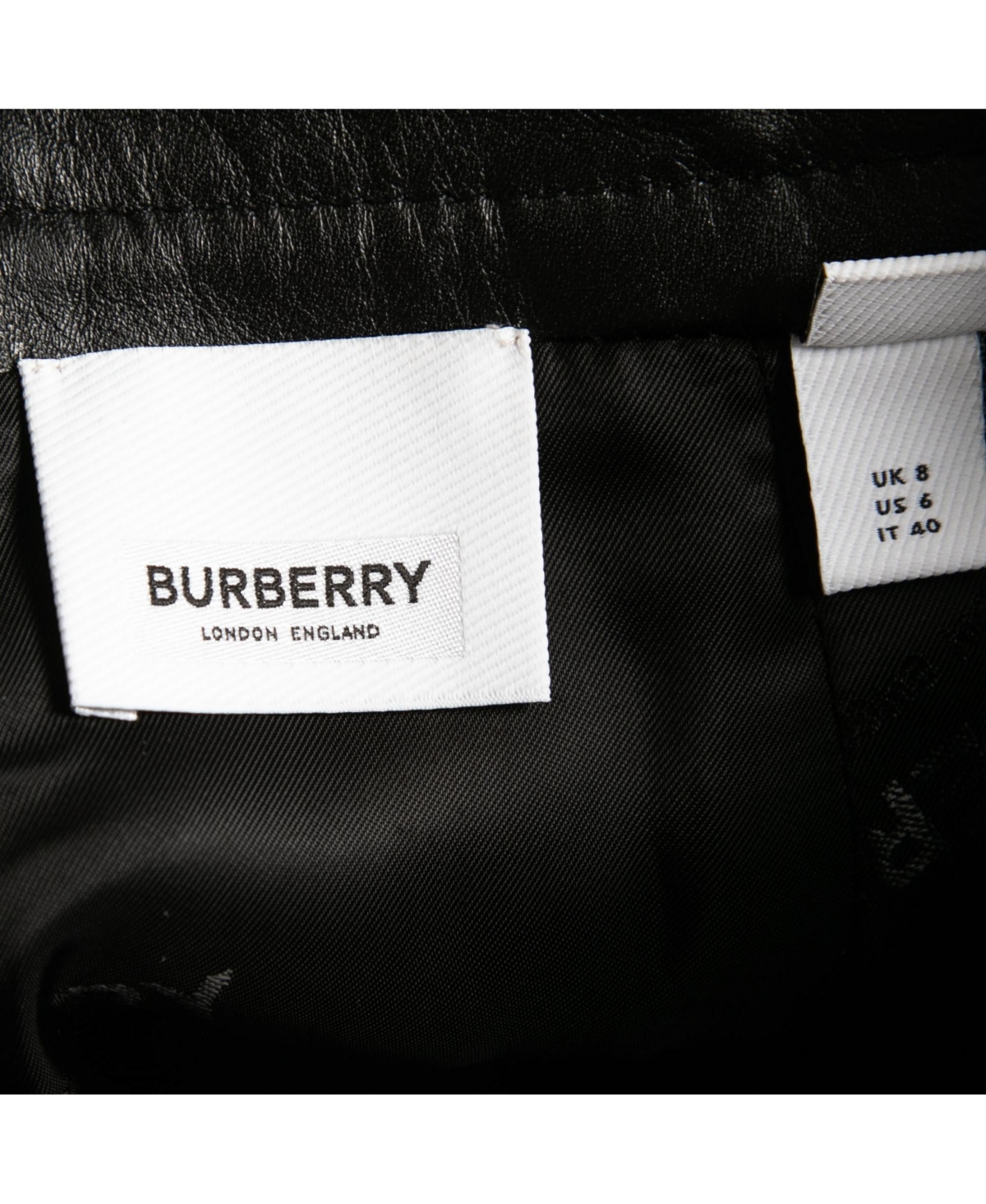 Pre-Owned Burberry Women's Black Leather Cut Out Pencil Skirt