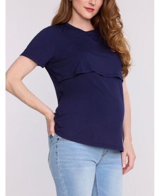 Women's Crewneck Short Sleeve Nursing Tee - Motherhood Maternity
