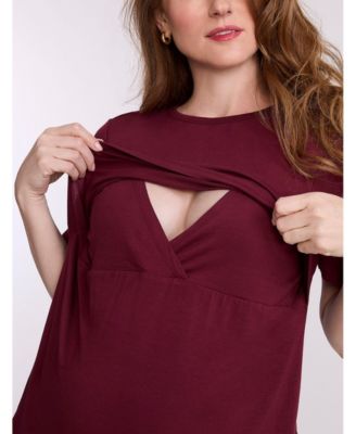 Women's Crewneck Short Sleeve Nursing Tee - Motherhood Maternity