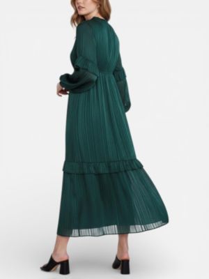 Maternity Motherhood V-Neck Long Sleeve Tiered Maxi Dress