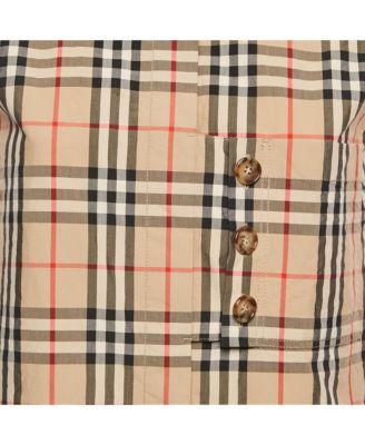 Women's Beige Beige Checks Cotton Sleeveless Shirt