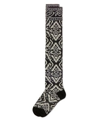Women's Damask Acrylic and Wool Blend Over The Knee Socks