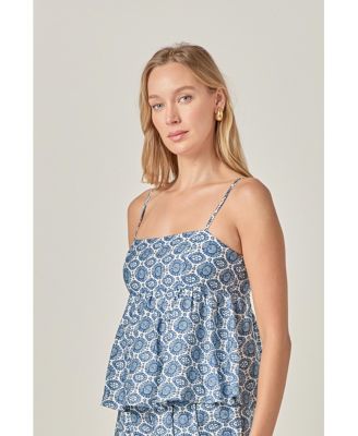 Women's Printed Babydoll Top