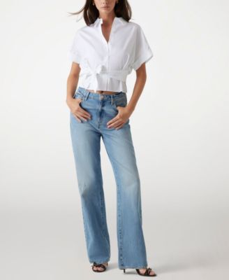 Women's Short-Sleeve Julie Tie Front Top