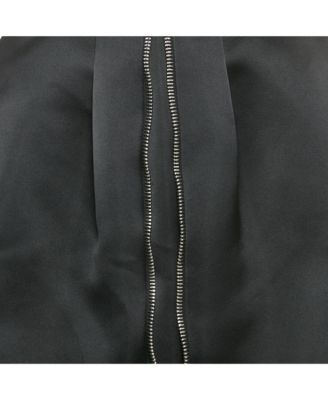 Women's Black Satin Pleated Mini Skirt