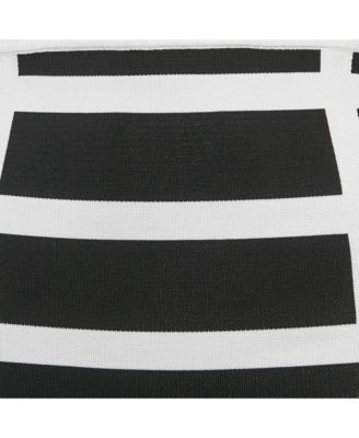 Women's White/black Intarsia Knit Zip-Up Pencil Midi Skirt