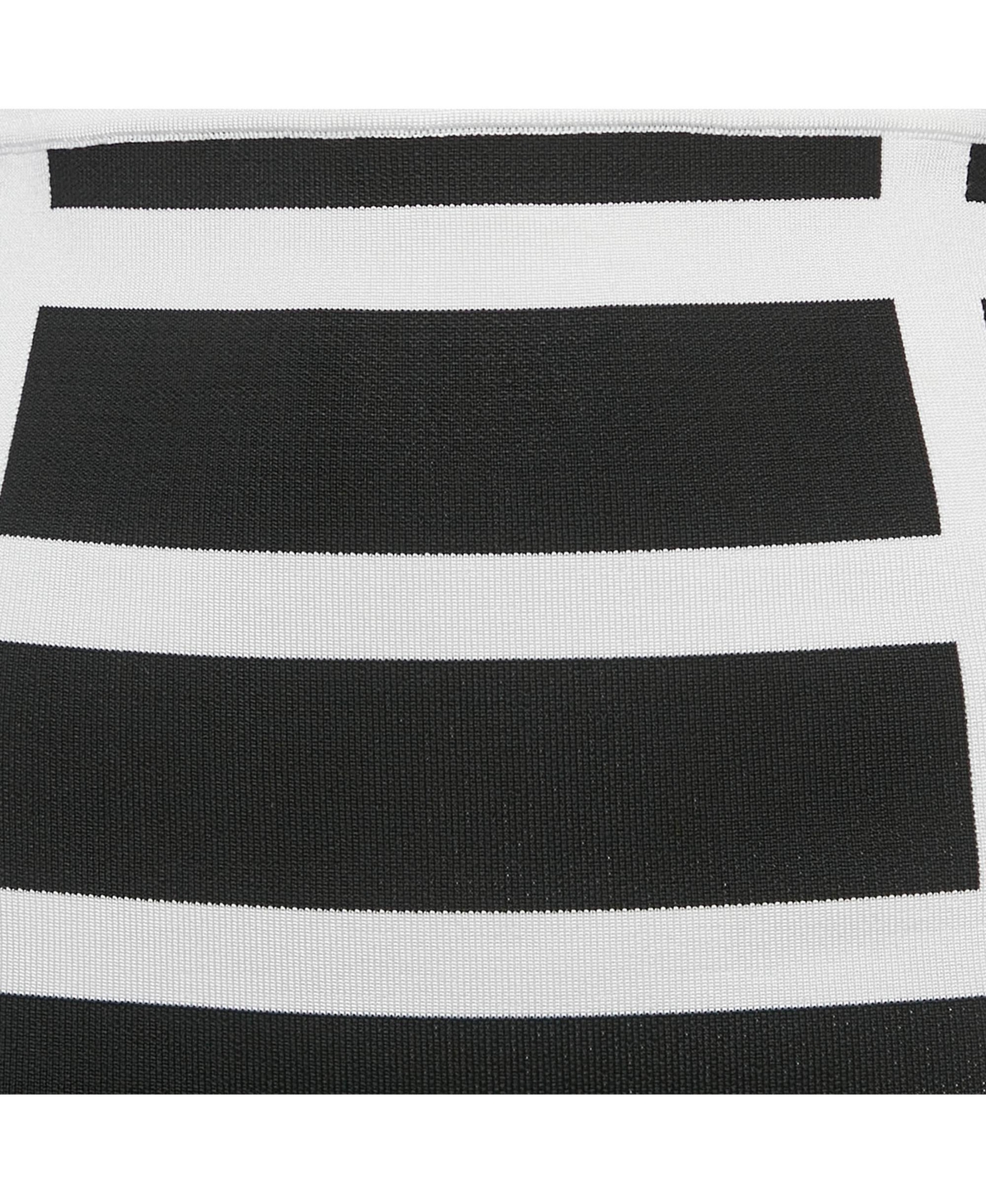 Pre-Owned Balmain Women's White/black Intarsia Knit Zip-Up Pencil Midi Skirt