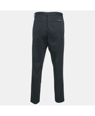 Men's Black Cotton Tailored Trousers