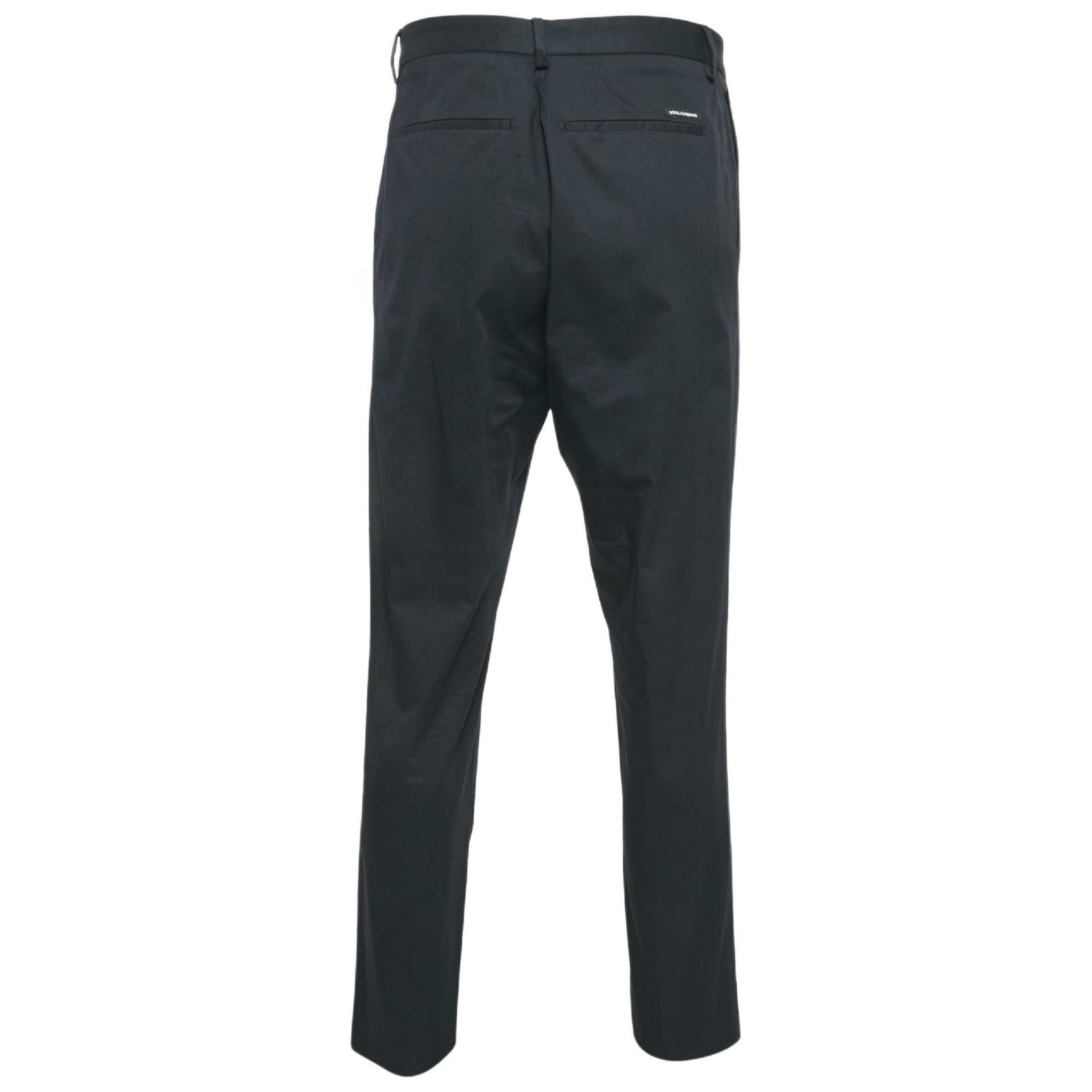 Men's Black Cotton Tailored Trousers
