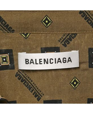 Women's Green Geometric Print Crepe Loose Fit Shirt