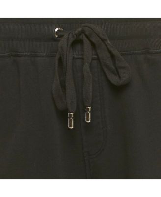 Men's Black Cotton Logo Plaque Detail Jogger
