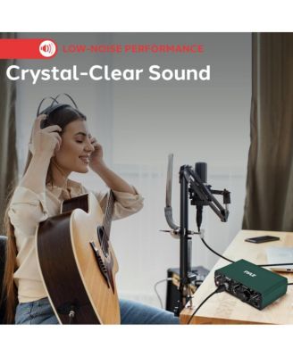 2IN 2OUT USB/ASIO Audio Interface for Recording & Podcasting (PMUX42.5) - Brunswick Green