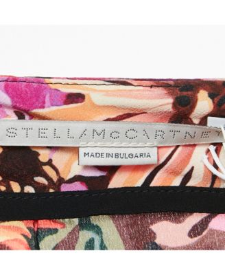 Women's Red Floral Print Silk Tie-Up Trousers