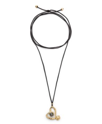 UNOde50 - Modern 18 k plated necklace with Heart faceted crystal