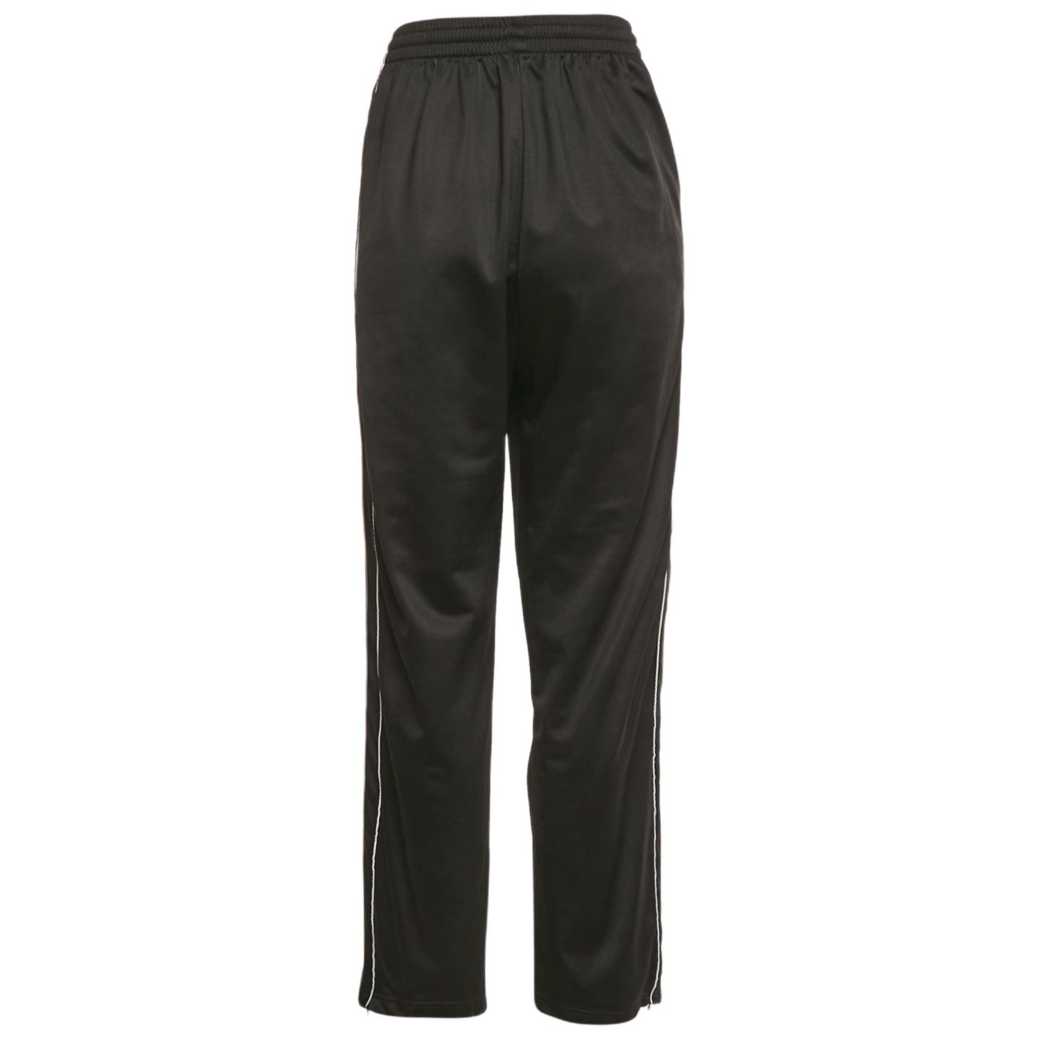 Women's Black Synthetic Logo Stripe Detail Track Pants