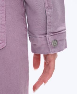 Women's Cropped Long-Sleeve High-Stretch Denim Jacket