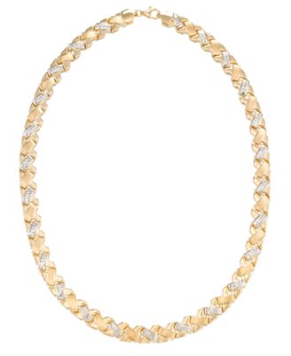 Diamond Cut Necklace in 18k Two-Tone Gold Over Sterling Silver