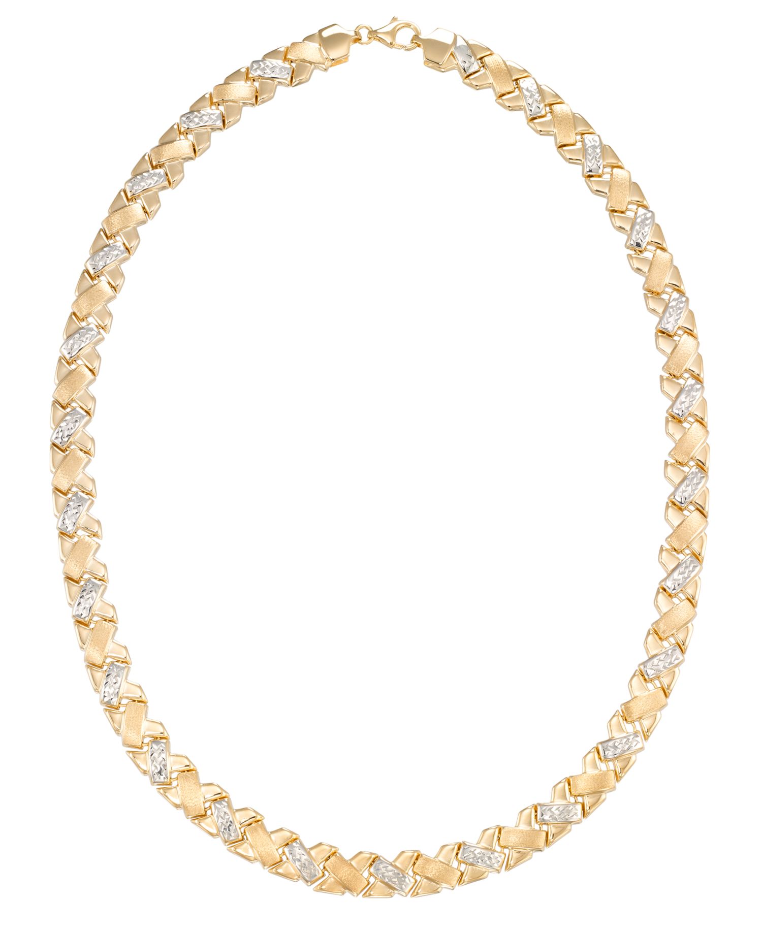 Diamond Cut Necklace in 18k Two-Tone Gold Over Sterling Silver