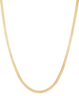 Macy's - Diamond Cut Herringbone Extender Necklace in 18K Yellow Gold Over Sterling Silver