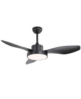 47-inch Modern Black 3 Blades Ceiling Fan with Six-Speed Remote Control and Timing Function and Light Kit