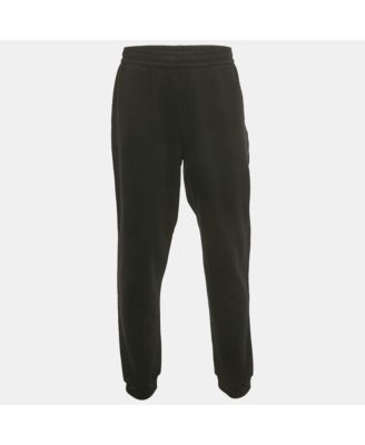 Men's Black Logo Applique Cotton Jogger Pants