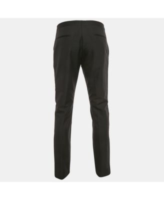 Men's Black Crepe Satin Side Trim Formal Trousers