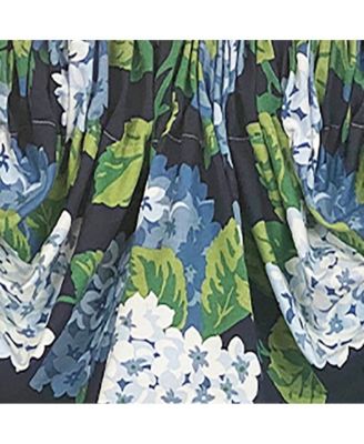 Hydrangea Empire Valance Navy 2-Scoop. 54"W X 25"L For windows up to 48"W