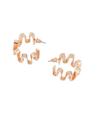 Women's The Enamel-Coil Hoop Earrings - Chalk White & Rose Gold