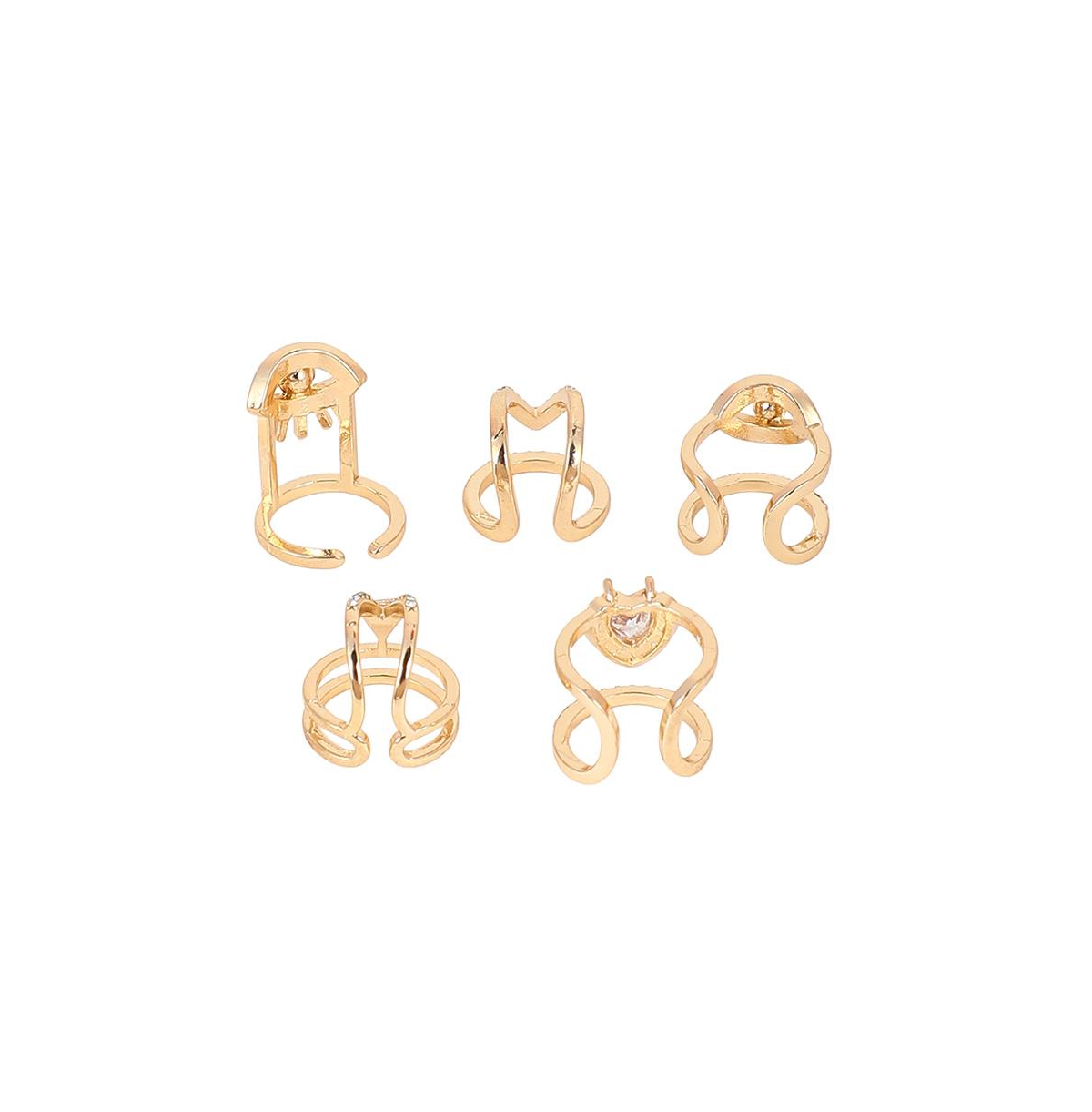 Women's The Malocchio Nail Rings - California Gold (Set Of 5)