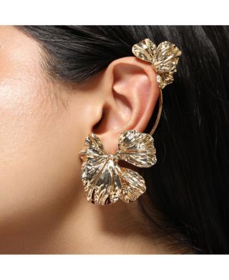 Women's The Withering-Petal Cuff Earrings - California Gold