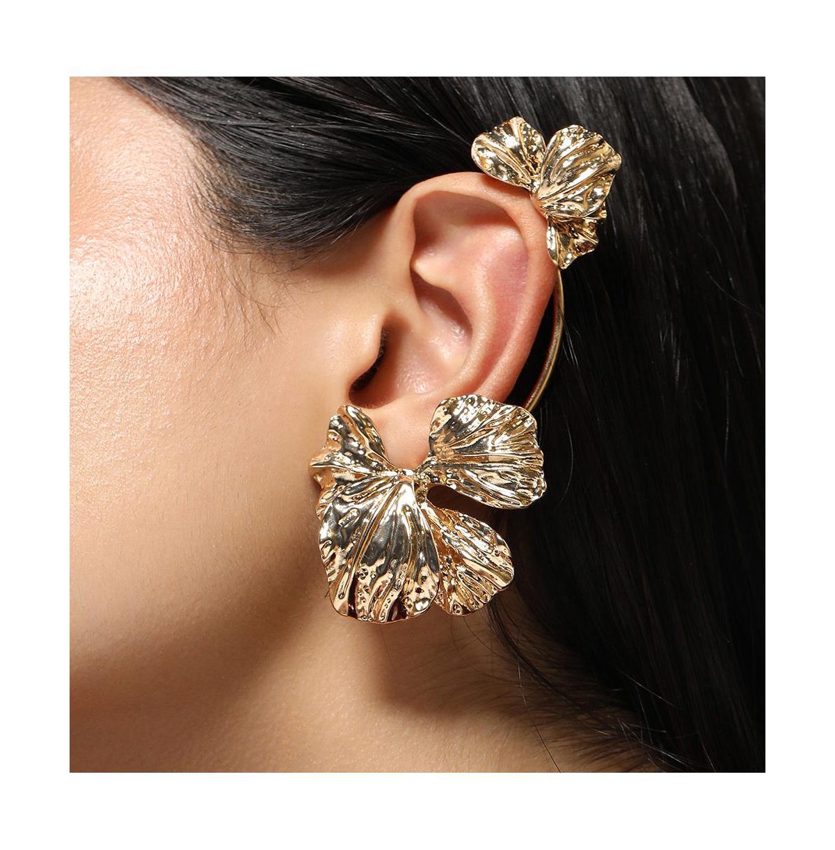 Women's The Withering-Petal Cuff Earrings - California Gold