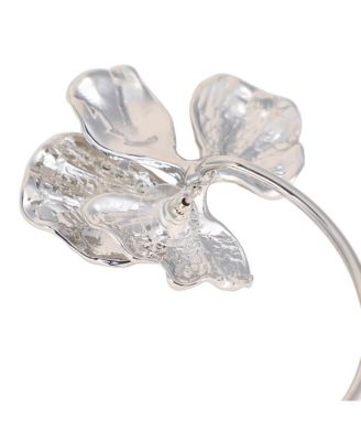 Women's The Withering-Petal Cuff Earrings - Metallic Silver