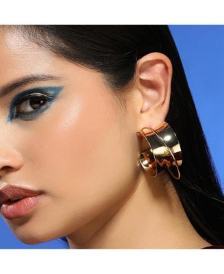 Women's The Chunky-Orbiter Half-Hoop Earrings - California Gold