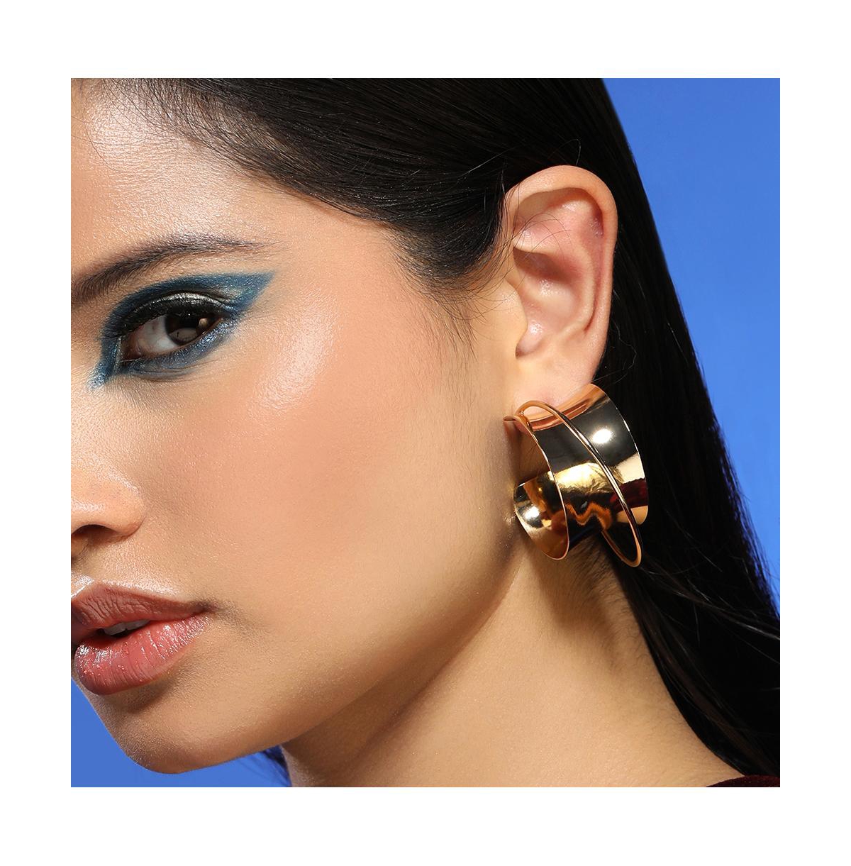 Women's The Chunky-Orbiter Half-Hoop Earrings - California Gold