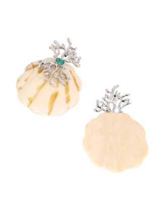 Women's The Veined-Conchiglia Drop Earrings - Metallic Silver