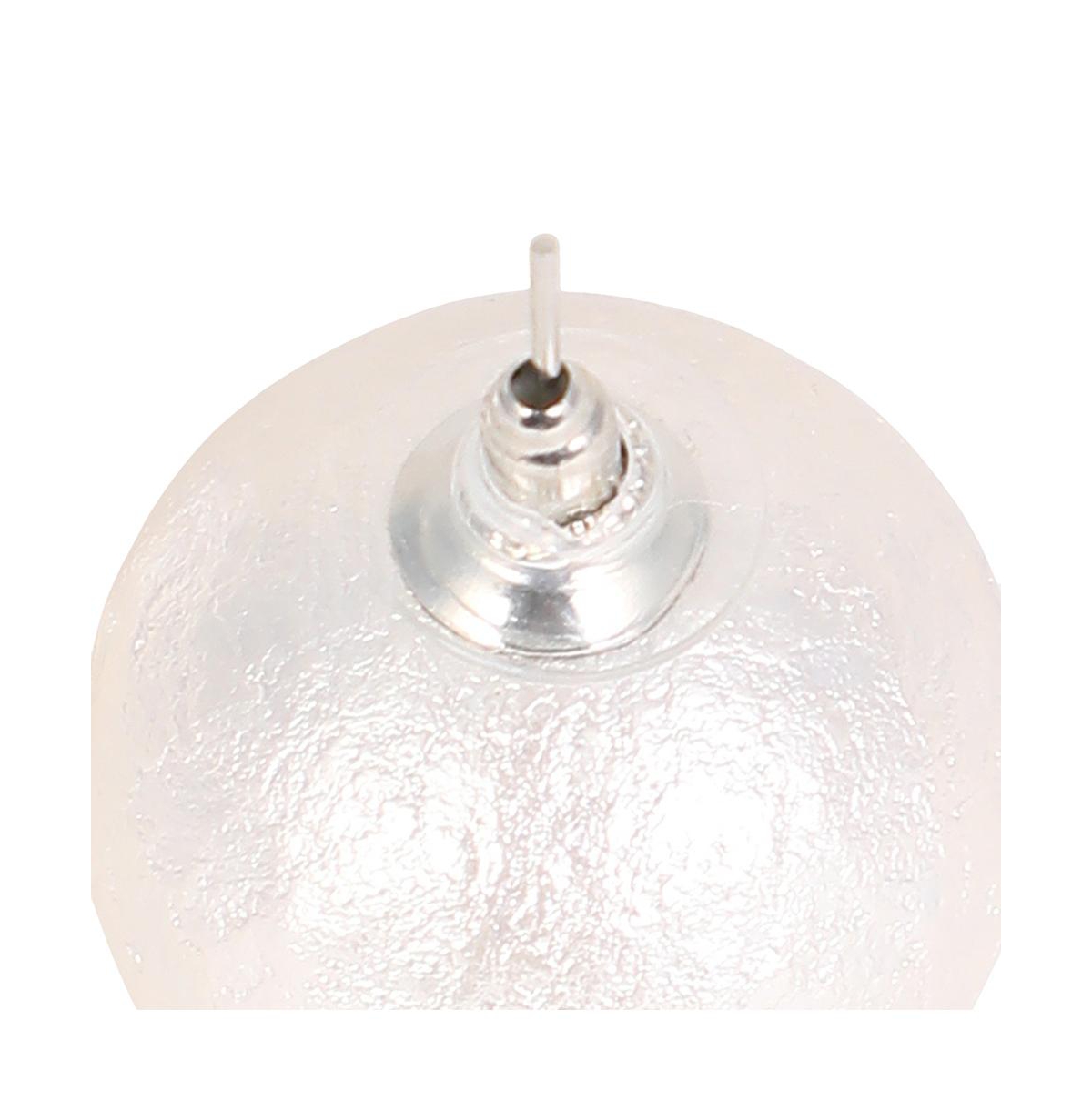 Women's The Celestrial-Orb Stud Earrings - Ivory White & Metallic Silver