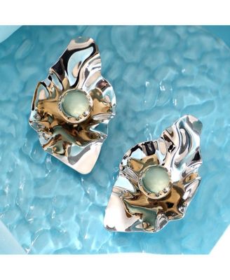 Women's The Techno-Flora Statement Earrings - Chrome Silver