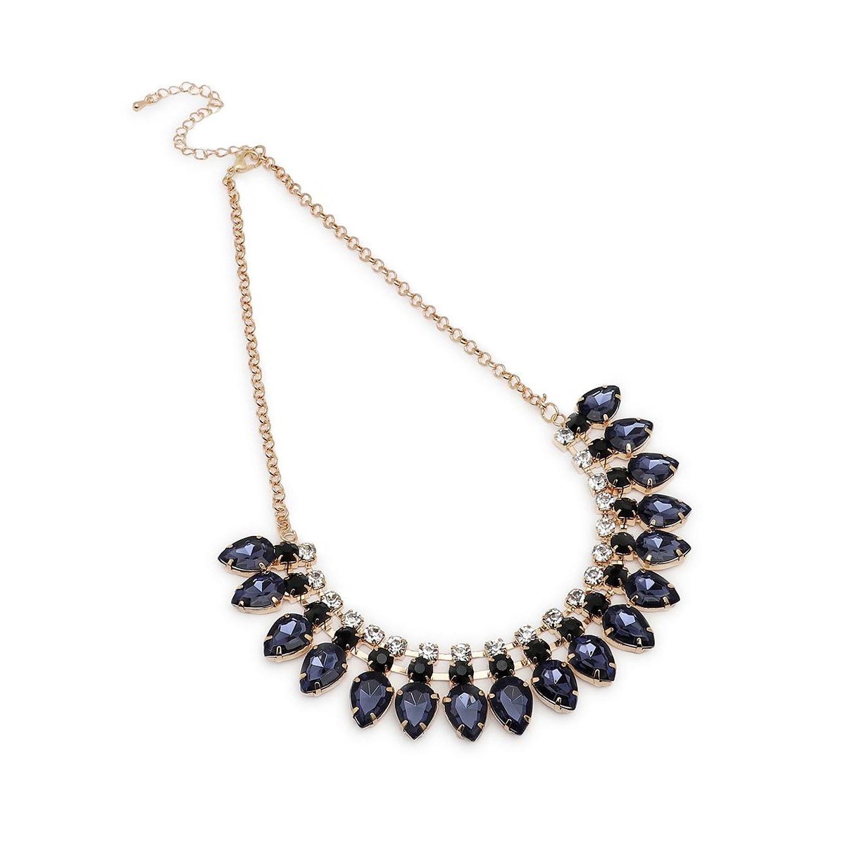 Sohi Women's Blue Teardrop Strand Necklace - Blue