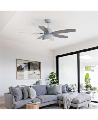 52-inch Grain Farmhouse Gray Wood 5-blade Ceiling Fan with Light Kit and Remote Control