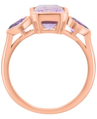 Pink Amethyst (2-1/10 ct. t.w.) & Amethyst (1/20 ct. t.w.) Ring in 14k Rose Gold