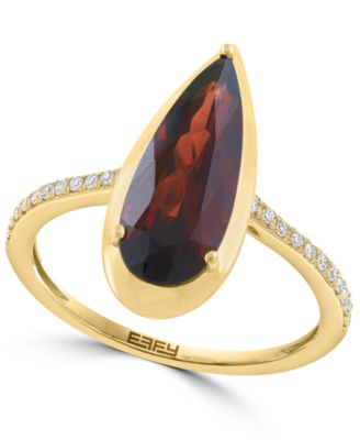 Diamond (1/10 ct. t.w.) & Garnet (3-1/2 ct. t.w.) Ring in 14k Yellow Gold